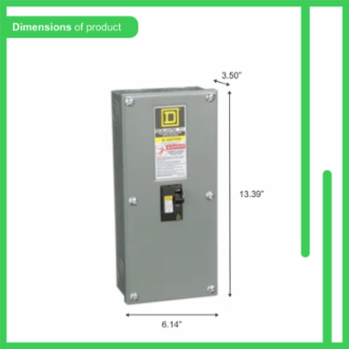 Enclosed Molded Case Switch, 100A, 2 Pole, 240VAC, 10kA, NEMA 1