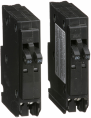 QO Tandem Mini Circuit Breaker, 2 x 20A & 2 x 30A, 10kA, 120/240V AC