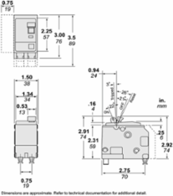 Mini Circuit Breaker 100A 2 Pole 120/240VAC 10kA Plug-in Mount