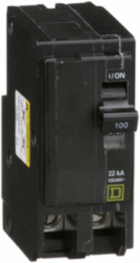 Mini Circuit Breaker 100A 2 Pole Plug-in Mount 22kA 120/240V AC