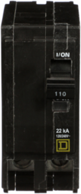 Mini Circuit Breaker, 110A, 2 Pole, 120/240VAC, 22kA Breaking Capacity