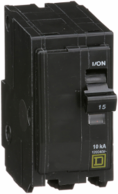 Miniature Circuit Breaker, 15A, 2 Pole, 120/240VAC, 10kA, Plug-in Mount
