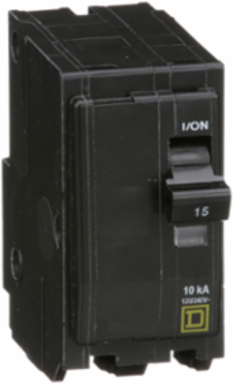 Miniature Circuit Breaker, 15A, 2 Pole, 120/240VAC, 10kA, Plug-in Mount