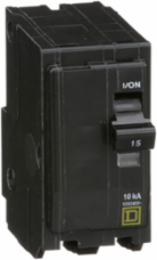 Miniature Circuit Breaker, 15A, 2 Pole, 120/240VAC, 10kA, Plug-in Mount