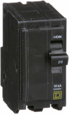 Mini Circuit Breaker 20A 2-Pole 120/240VAC 10kA Plug-in Mount