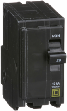 Mini Circuit Breaker 20A 2-Pole 120/240VAC 10kA Plug-in Mount