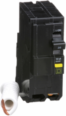Mini Circuit Breaker 20A 2 Pole 120/240VAC 10kA Ground Fault 6mA