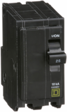Mini Circuit Breaker 25A 2 Pole 120/240V AC 10kA Plug-in Mount