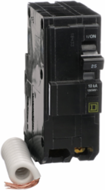 Miniature Circuit Breaker, 25A, 2 Pole, Ground Fault 30mA, Plug-In Mount