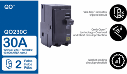 Miniature Circuit Breaker, 30A, 2 Pole, 120/240VAC, 10kA
