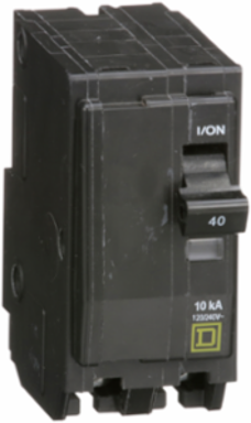 Mini Circuit Breaker, 40A, 2 Pole, 120/240VAC, 10kA, Plug-in Mount
