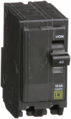 Mini Circuit Breaker, 40A, 2 Pole, 120/240VAC, 10kA, Plug-in Mount