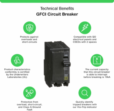 Mini Circuit Breaker, 60A 2-Pole, 120/240VAC, 10kA, Plug-In Mount