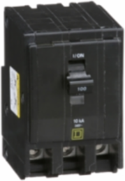 Mini circuit breaker, QO, 100A, 3 pole, 240VAC, 10kA, plug in