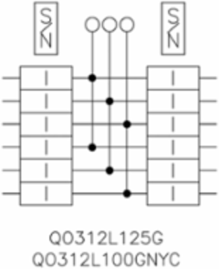 QO Load Center, 3 Phase, 12 Spaces, 12 Circuits, 125A, NEMA 1