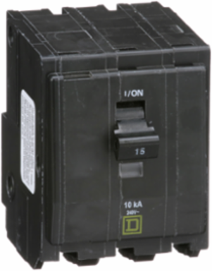 Mini Circuit Breaker 15A 3 Pole 120/240VAC 10kA Plug-In Mount