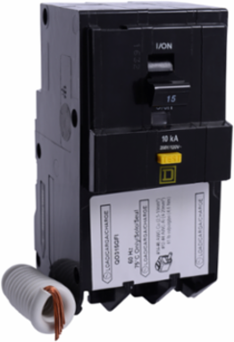 Mini Circuit Breaker 15A 3 Pole 10kA 6mA Ground Fault Plug-in Mount