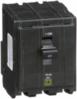 Mini Circuit Breaker 20A 3-Pole 120/240VAC 10kA Plug-in Mount