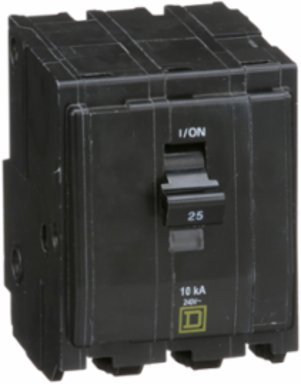 Mini Circuit Breaker 25A 3 Pole 120/240VAC 10kA Plug-In Mount