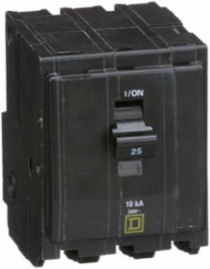 Mini Circuit Breaker 25A 3 Pole 120/240VAC 10kA Plug-In Mount
