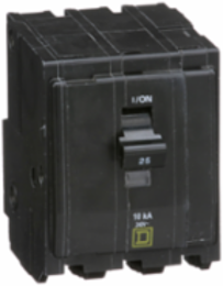 Mini Circuit Breaker 25A 3 Pole 120/240VAC 10kA Plug-In Mount