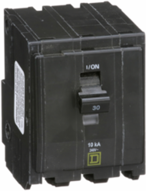 Mini Circuit Breaker, 30A, 3 Pole, 120/240V AC, 10kA, Plug-In Mount