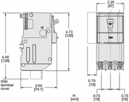 Miniature Circuit Breaker 30A 3 Pole 10kA Ground Fault Protection