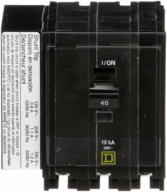 Mini Circuit Breaker 40A 3 Pole 120/240VAC 10kA Plug-in Mount