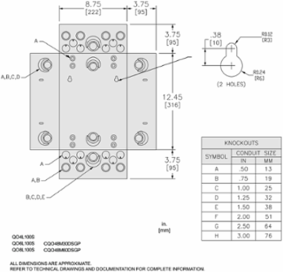 QO Load Center 100A, 4 Spaces, 4 Circuits, NEMA 1