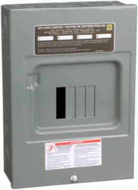 QO Load Center 100A, 4 Spaces, 4 Circuits, NEMA 1