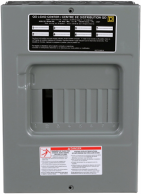 Load Center, 1 Phase, 8 Spaces, 8 Circuits, 100A NEMA 1