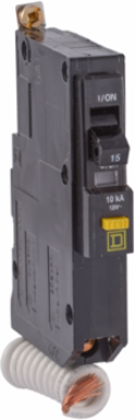 Mini Circuit Breaker 15A 1 Pole 120V AC 10kA Ground Fault 30mA Bolt-On