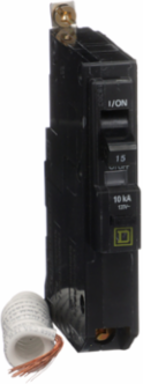 Mini Circuit Breaker 15A 1 Pole 120V AC 10kA Ground Fault 30mA Bolt-On