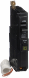 Mini Circuit Breaker 15A 1 Pole 120V AC 10kA Ground Fault 30mA Bolt-On