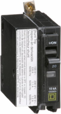 Miniature Circuit Breaker 20A 1 Pole 10kA Bolt-On Mount 120/240VAC