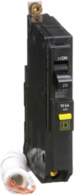 Mini Circuit Breaker, 20A, 1 Pole, 120V AC, 10kA, Ground Fault A 6mA