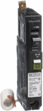Mini Circuit Breaker, 20A, 1 Pole, 120/240VAC, 22kA, Bolt-On Mount