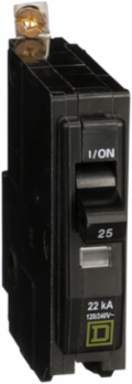 Mini Circuit Breaker 25A 1 Pole 120/240V AC 22kA Bolt-On Mount