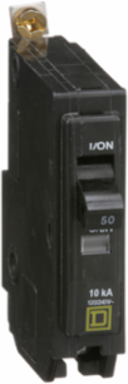 Miniature Circuit Breaker, 50A, 1 Pole, 120/240V AC, 10kA, Bolt-On
