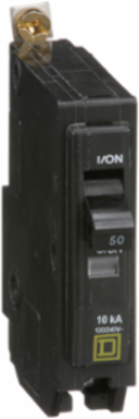 Miniature Circuit Breaker, 50A, 1 Pole, 120/240V AC, 10kA, Bolt-On