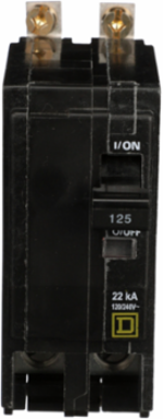 Mini Circuit Breaker, 125A, 2 Pole, 240VAC, 22kA, Bolt-On Mount