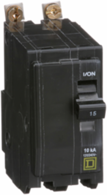 Mini Circuit Breaker 15A 2 Pole 120/240VAC 10kA Bolt-On Mount