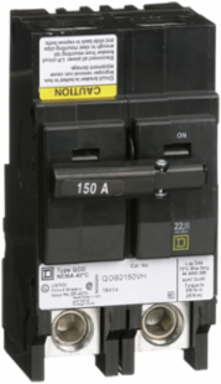 Mini Circuit Breaker 150A 2 Pole 240VAC Bolt-On Mount 22kA