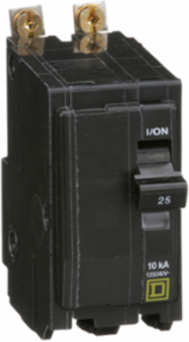 Mini Circuit Breaker 25A 2 Pole 120/240VAC 10kA Bolt-On Mount