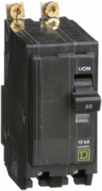 Mini Circuit Breaker 50A 2-Pole 120/240V AC 10kA Bolt-On Mount