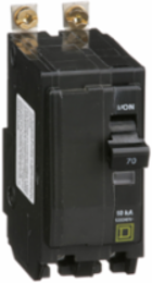 Mini Circuit Breaker, 70A, 2 Pole, 120/240VAC, Bolt-On, 10kA