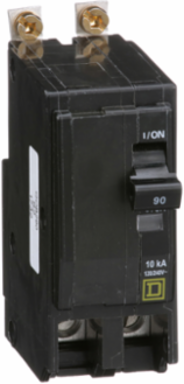 Mini Circuit Breaker, 90A, 2 Pole, 120/240V AC, 10kA, Bolt-On Mount