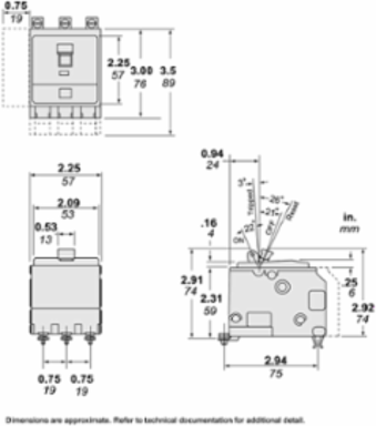 Mini Circuit Breaker 100A 3 Pole 120/240V AC 10kA Bolt-On