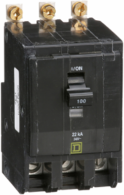 Mini Circuit Breaker 100A 3 Pole Bolt-On Mount 22kA 120/240VAC