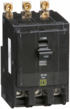 Mini Circuit Breaker 100A 3 Pole Bolt-On Mount 22kA 120/240VAC